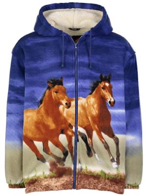 Hoodie Sweatshirt Zip up Sherpa Lined Fleece Animal Jacket Wildkind